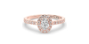 Bague Solitaire en Or rose Halo Accompagné Diamant Ovale