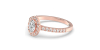 Bague Solitaire en Or rose Halo Accompagné Diamant Ovale
