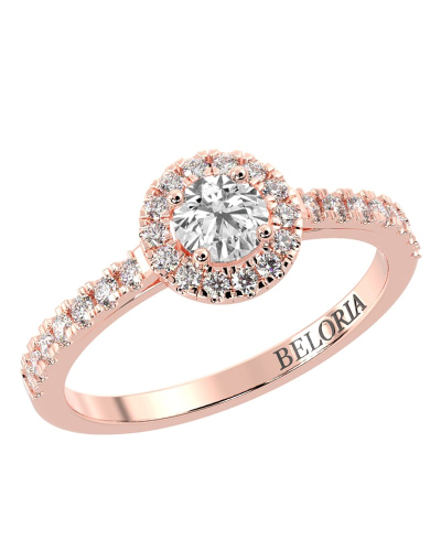 Bague en or et halo diamants