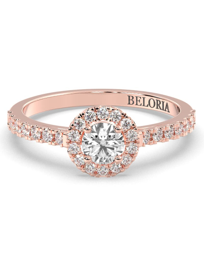 Bague en or et halo diamants