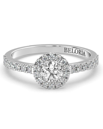 Bague en or et halo diamants