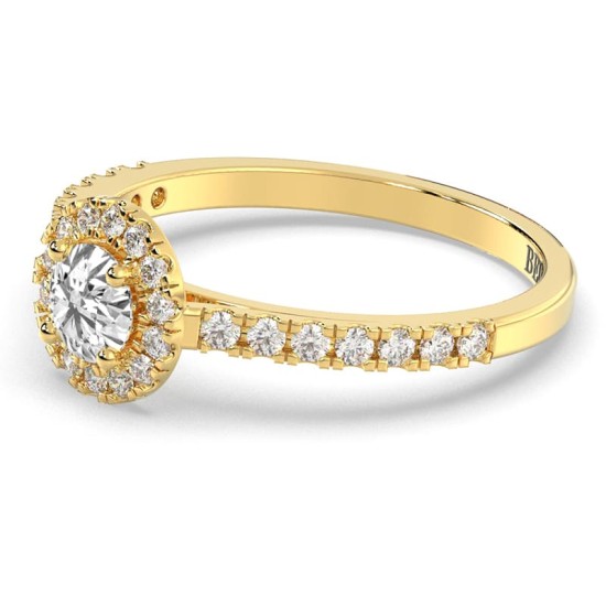 Bague en or et halo diamants
