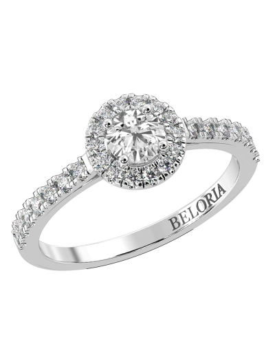Bague en or et halo diamants
