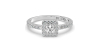 Bague Solitaire en Or blanc avec Halo Accompagné Diamant Princesse