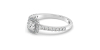 Bague Solitaire en Or blanc avec Halo Accompagné Diamant Coussin