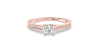 Bague Solitaire en Or rose Accompagné Diamant Rond