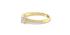 Bague Solitaire en Or jaune Accompagné Diamant Rond