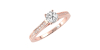 Bague Solitaire en Or rose Accompagné Diamant Rond