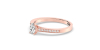 Bague Solitaire en Or rose  Accompagné Diamant Ovale