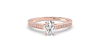 Bague Solitaire en Or rose  Accompagné Diamant Ovale
