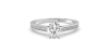 Bague Solitaire en Or blanc  Accompagné Diamant Ovale