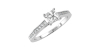 Bague Solitaire en Or blanc Accompagné Diamant Princesse