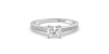 Bague Solitaire en Or blanc Accompagné Diamant Princesse
