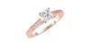 Bague Solitaire en Or rose Accompagné Diamant Princesse