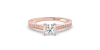 Bague Solitaire en Or rose Accompagné Diamant Princesse