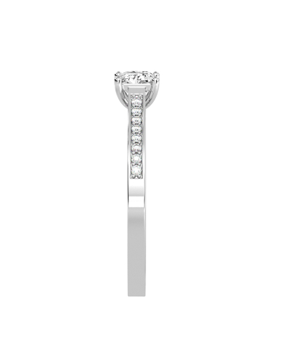 Bague Solitaire en Or blanc  Accompagné Diamant Princesse