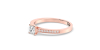 Bague Solitaire en Or rose Accompagné Diamant Princesse