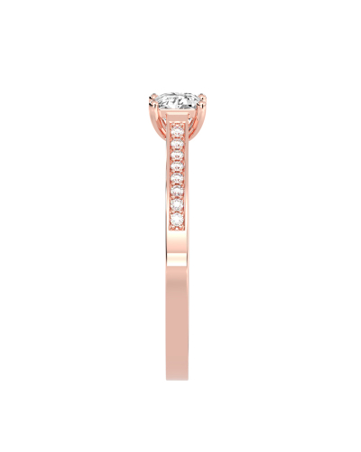 Bague Solitaire en Or rose Accompagné Diamant Princesse