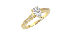 Bague Solitaire en Or jaune Accompagné Diamant Poire