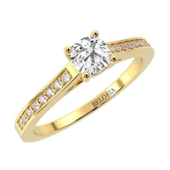 Solitaire Accompagné Diamant Coussin
