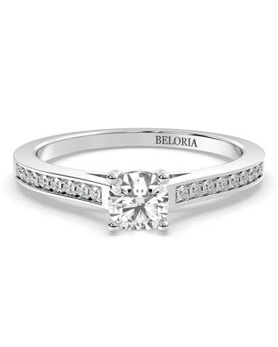 Solitaire Accompagné Diamant Coussin