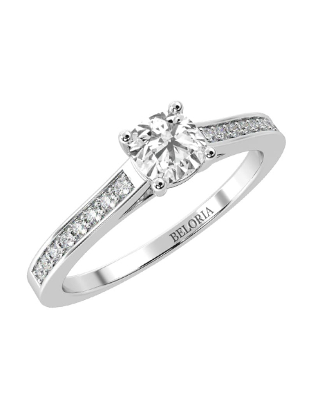 Solitaire Accompagné Diamant Coussin 2