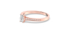 Bague Solitaire en Or rose Accompagné Diamant Emeraude