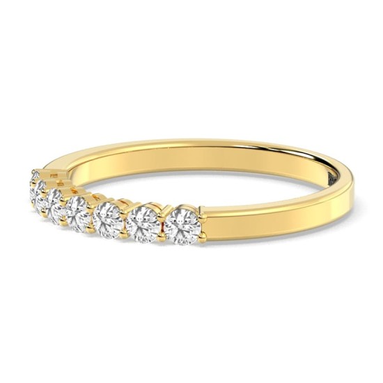Demi Alliance en Or jaune et Diamants