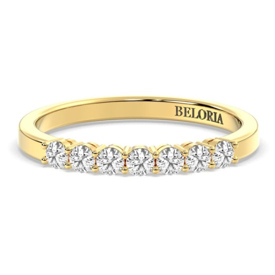 Demi Alliance en Or jaune et Diamants