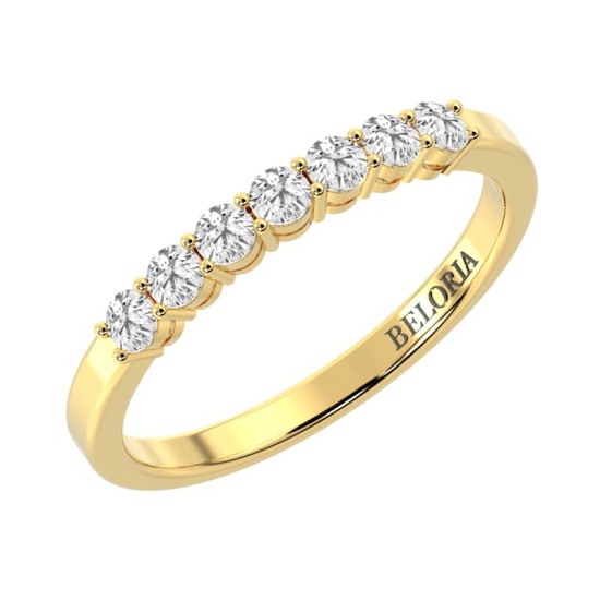 Demi Alliance en Or jaune et Diamants