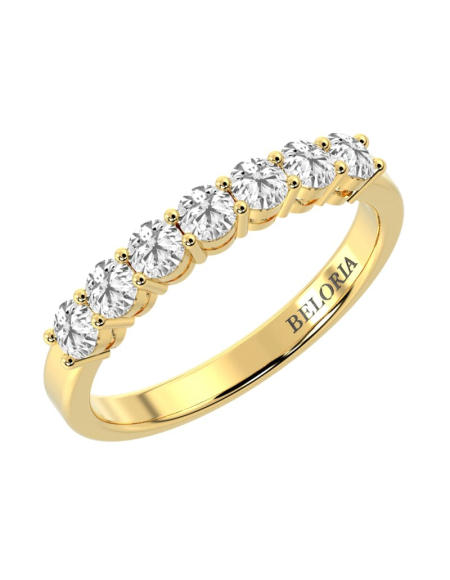 Demi Alliance en Or jaune et Diamants 2