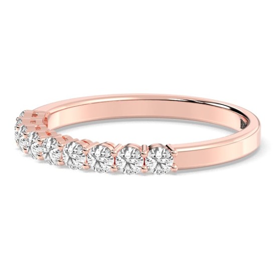 Demi Alliance en Or rose et Diamants