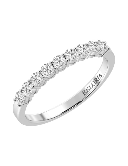 Demi Alliance en Or rose et Diamants 2