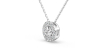 Collier halo en Or blanc avec diamants rond