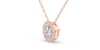 Collier halo en Or rose avec diamants rond