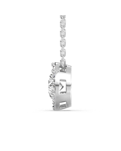 Collier halo en Or blanc avec diamants rond