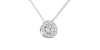 Collier halo en Or blanc avec diamants rond