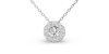 Collier halo en Or blanc avec diamants rond