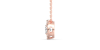 Collier halo en Or rose avec diamants rond