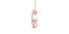 Collier or rose 18 carats pendentif poire diamants et son halo de diamants