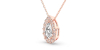 Collier or rose 18 carats pendentif poire diamants et son halo de diamants