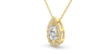 Collier or jaune 18 carats pendentif poire diamants et son halo de diamants