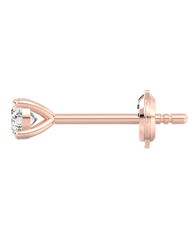 Boucles d'Oreilles en Or rose avec diamant rond