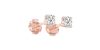 Boucles d'Oreilles en Or rose avec diamant rond