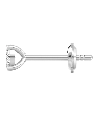 Boucles d'Oreilles en Or blanc avec Diamants Ovales