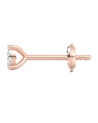 Boucles d'Oreilles en Or rose avec Diamants Ovales