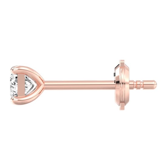 Boucles d'Oreilles en Or rose avec Diamants Princesse