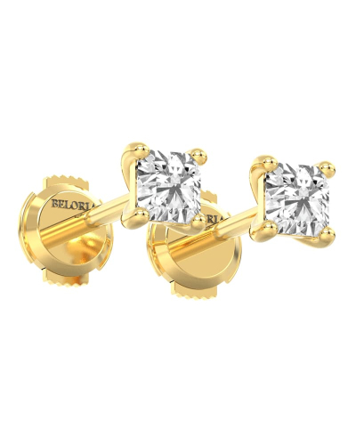 Boucles d'Oreilles en Or jaune avec Diamants Princesse
