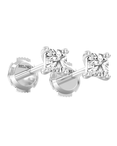 Boucles d'Oreilles en Or blanc avec Diamants Princesse