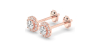 Boucles d'Oreilles en Or rose 18 carats avec Halo Diamant Rond